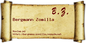Bergmann Zomilla névjegykártya